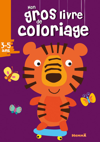 Mon gros livre de coloriage (Tigre fond mauve)