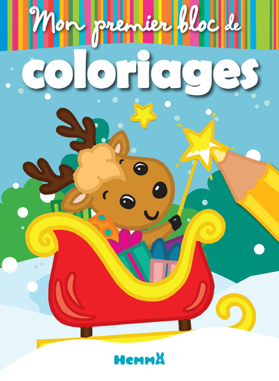 Mon premier bloc de coloriages (Renne dans traineau)