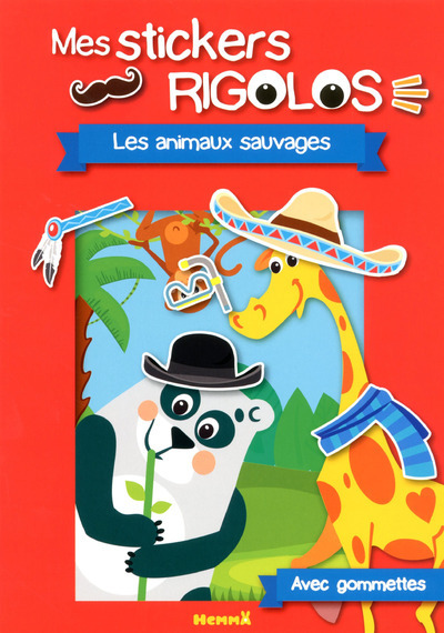 Mes stickers rigolos Les animaux sauvages avec gommettes