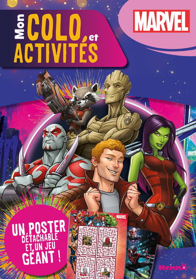 Marvel - Mon colo et activités + poster (Les Gardiens de la galaxie) - Un poster détachable et un jeu géant !