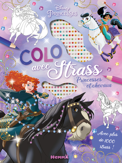 Disney Princesses - Colo avec strass - Princesses et chevaux - Avec plus de 1000 strass !