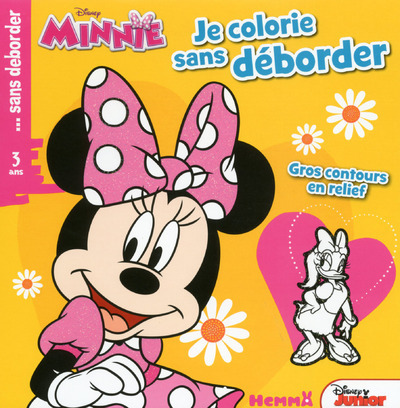 Disney Minnie Junior Je colorie sans déborder 3 ans (fond orange) Gros contours en relief