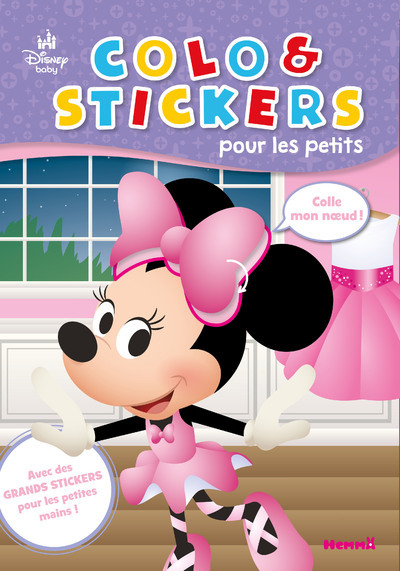 Disney Baby - Colo & Stickers pour les petits (Minnie) - Avec des grands stickers pour les petites mains !