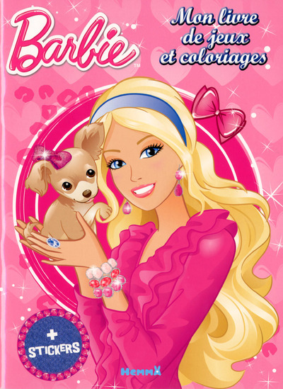 Barbie Mon livre de jeux et coloriages + Stickers (Serre-tête bleu)