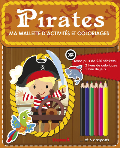 Ma mallette d'activités et coloriages Pirates (Fond brun)