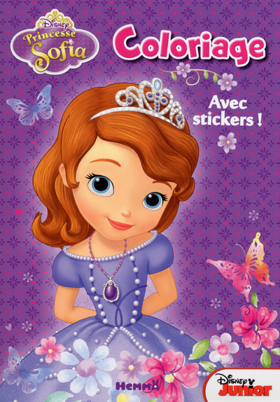 Princesse Sofia Coloriage avec stickers (Fleurs papillons)