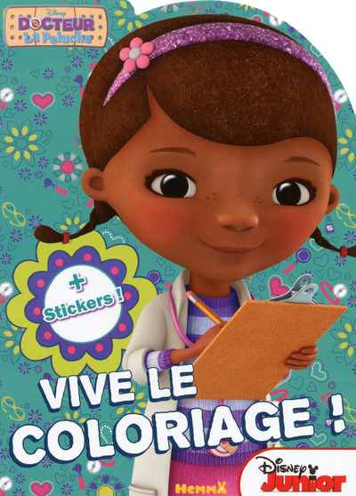 Docteur La Peluche Vive le coloriage ! (Fond fleurs)