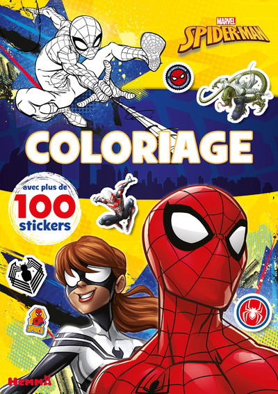 Marvel Spider-Man - Coloriage avec plus de 100 stickers (Peter Parker et Mile Morales)