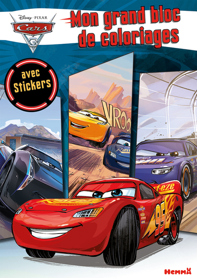 Cars 3 Mon grand bloc de coloriages avec stickers