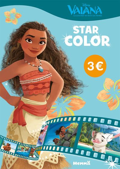 Disney Vaiana Star Color (Fond fleuri)