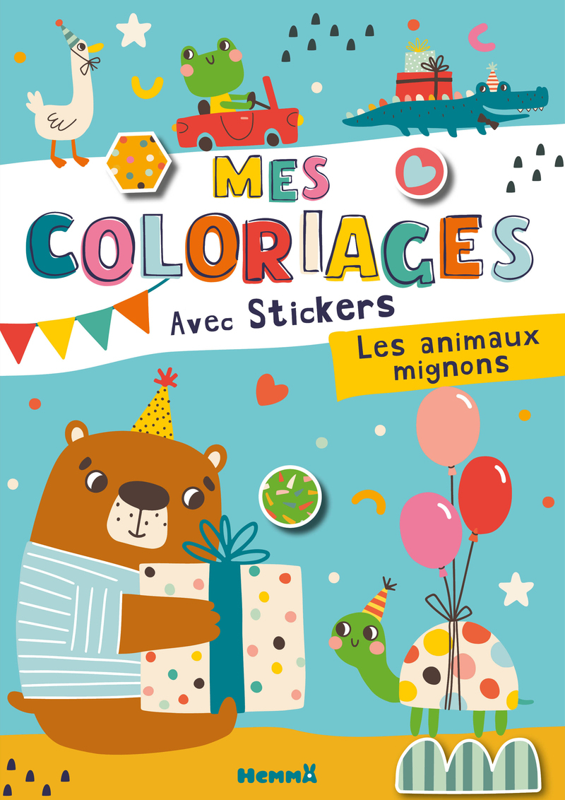 Mes coloriages avec stickers - Les animaux mignons