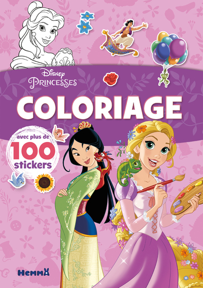 Disney Princesses - Coloriage avec plus de 100 stickers (Raiponce et Mulan)
