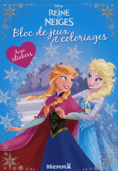 Disney La Reine des Neiges Bloc de jeux et coloriages avec stickers (Anna-Elsa)
