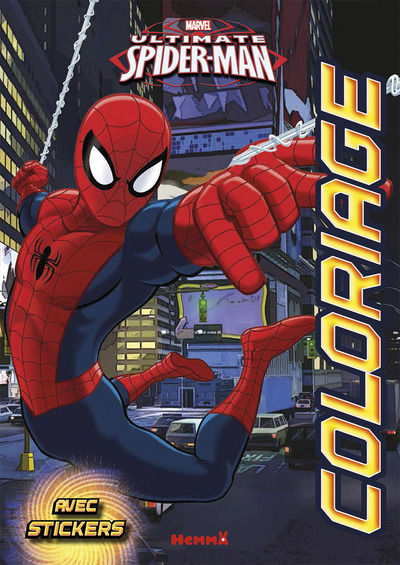 Marvel Ultimate Spider-Man Coloriage avec stickers (Fond ville)