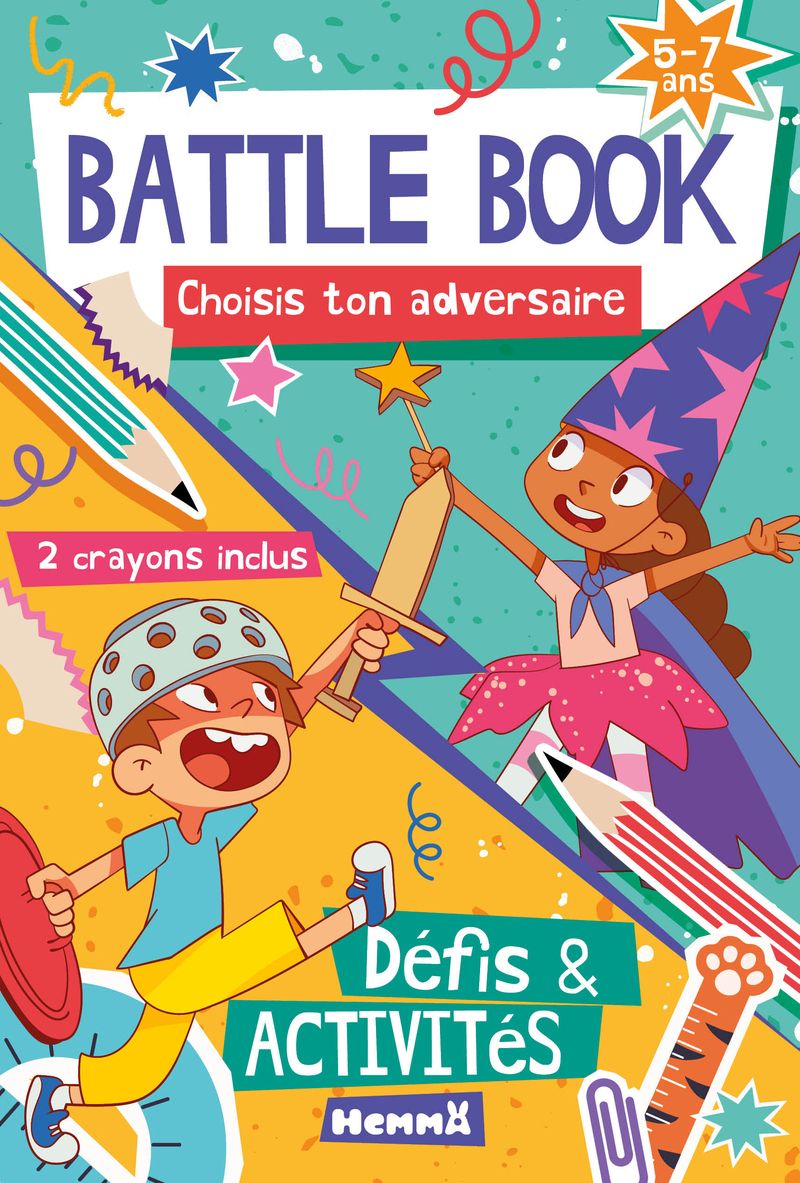 Battle book (5-7 ans) - Défis & activités - Choisis ton adversaire - 2 crayons inclus
