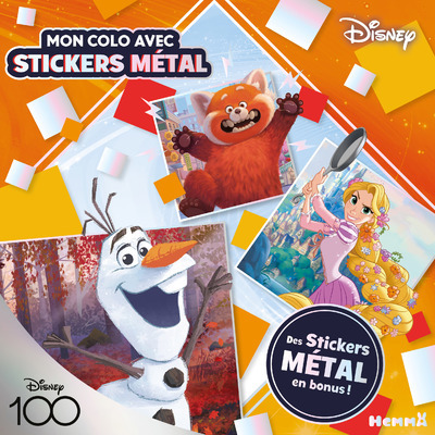 Disney 100 Disney - Mon colo avec stickers métal (Olaf, Mei, Raiponce) - Des stickers métal en bonus !