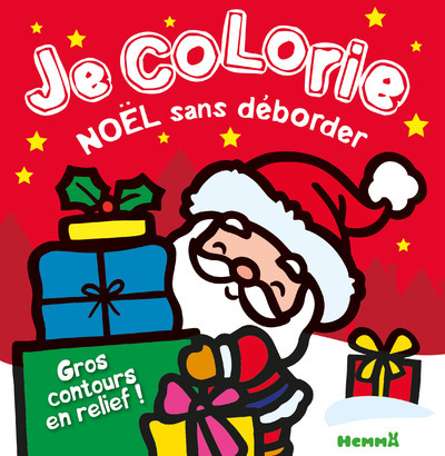 Je colorie Noël sans déborder (Père Noël fond rouge)