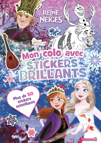 Disney La Reine des Neiges - Mon colo avec stickers brillants (Anna, Elsa, Kristoff et Sven) - Plus de 50 stickers scintillants