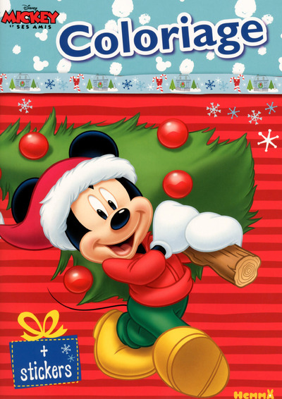 Mickey Coloriage avec stickers (Noël)