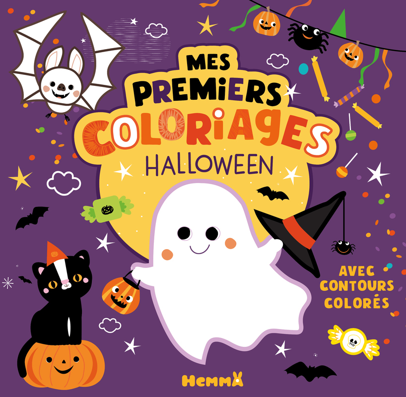Mes premiers coloriages avec contours colorés - Halloween