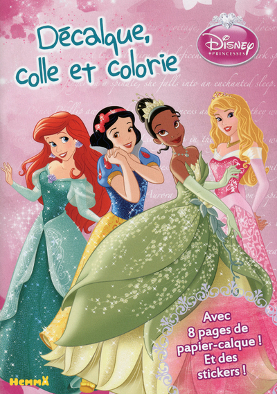 Disney princesses décalque, colle et colorie