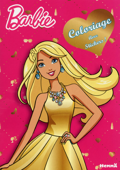 Barbie Coloriage avec stickers (Robe dorée)