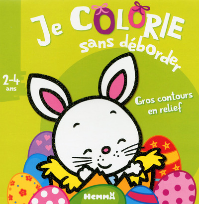Je colorie sans déborder (2-4 ans) (Lapin Fond vert)