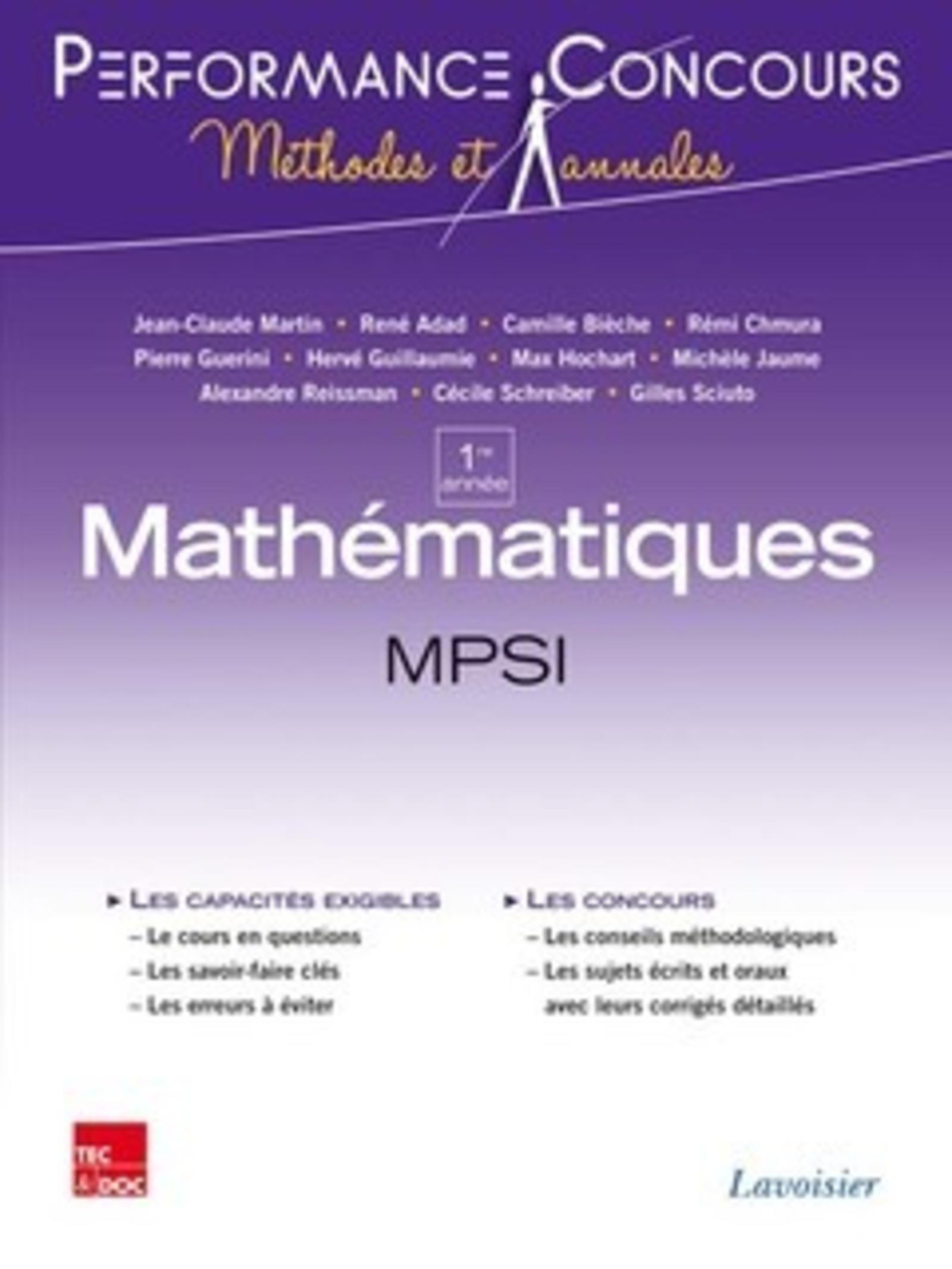 Mathématiques 1re année MPSI