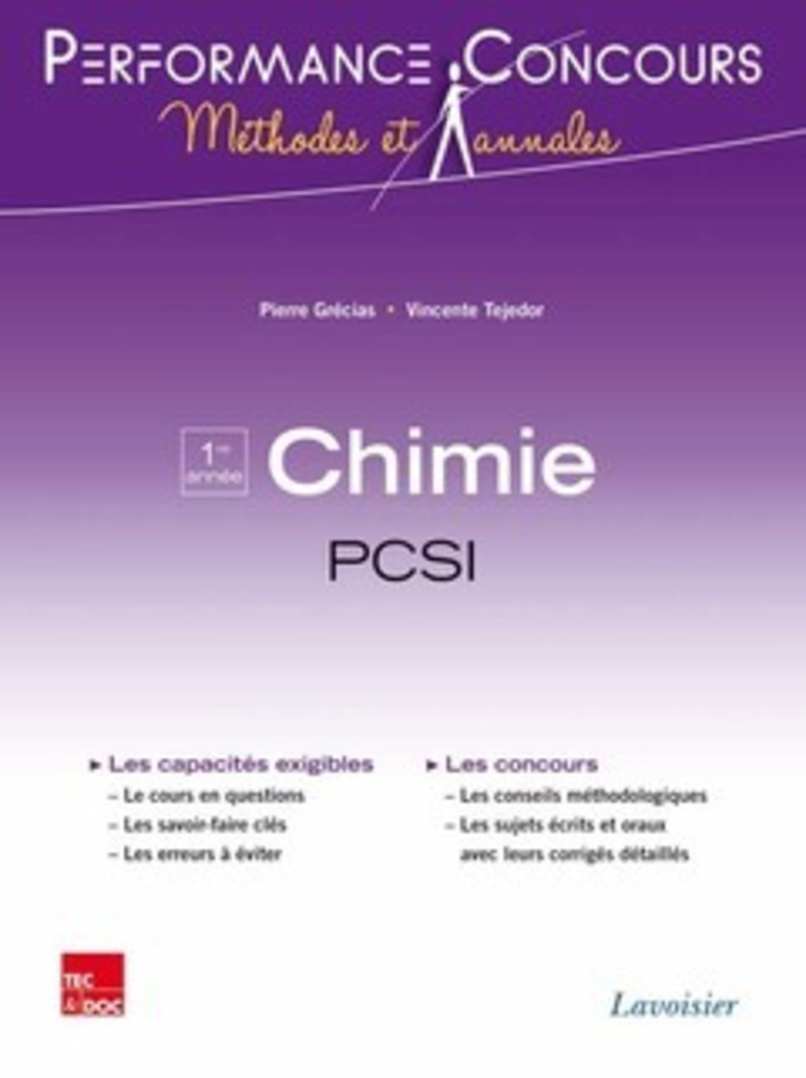 Chimie 1re année PCSI