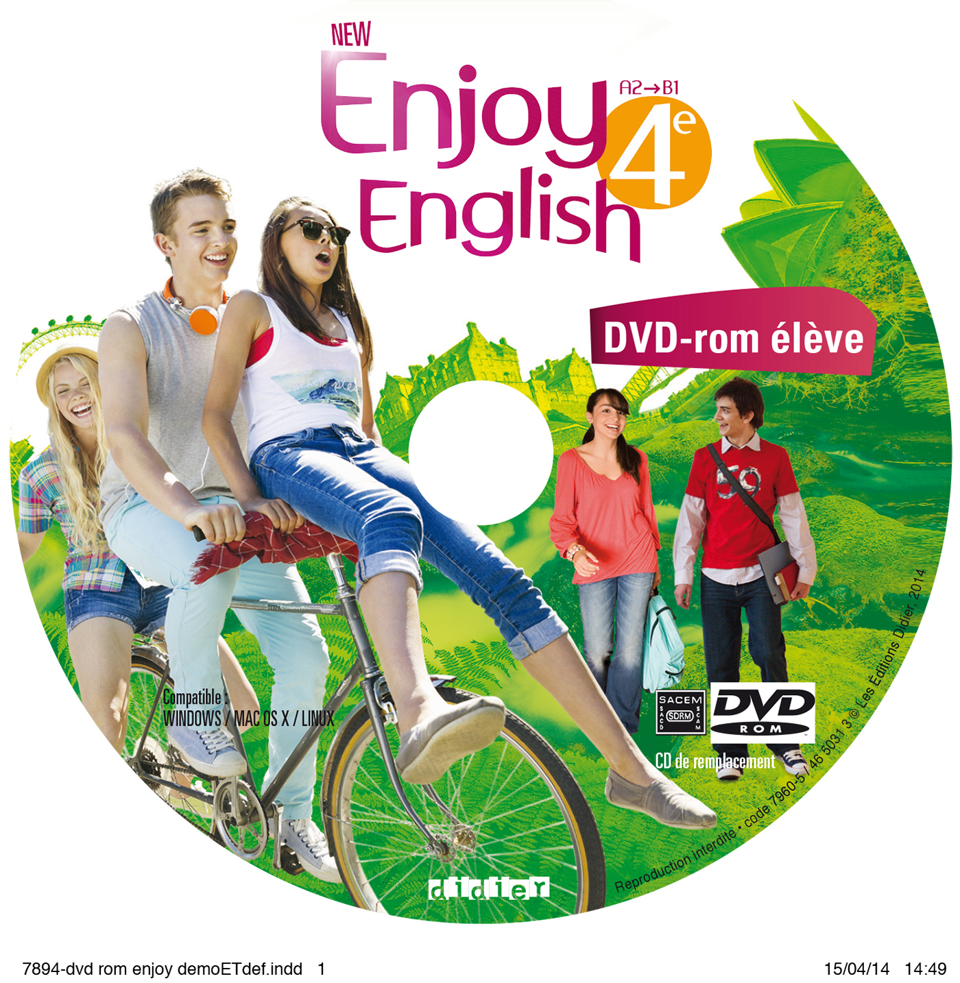 New Enjoy English 4e - Coffret audio vidéo classe 3 CD + 1 DVD