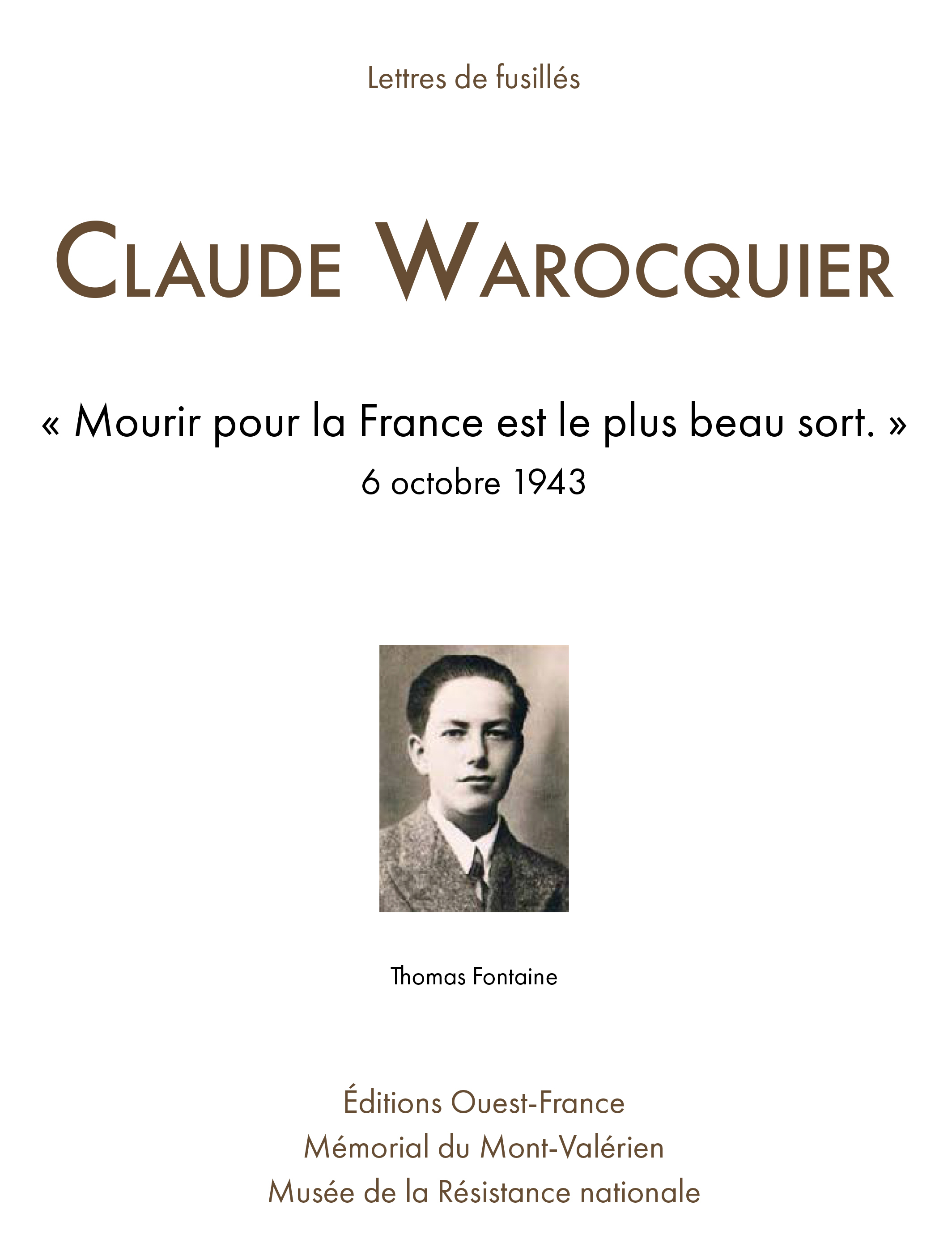 Lettres de fusillés : Claude Warocquier