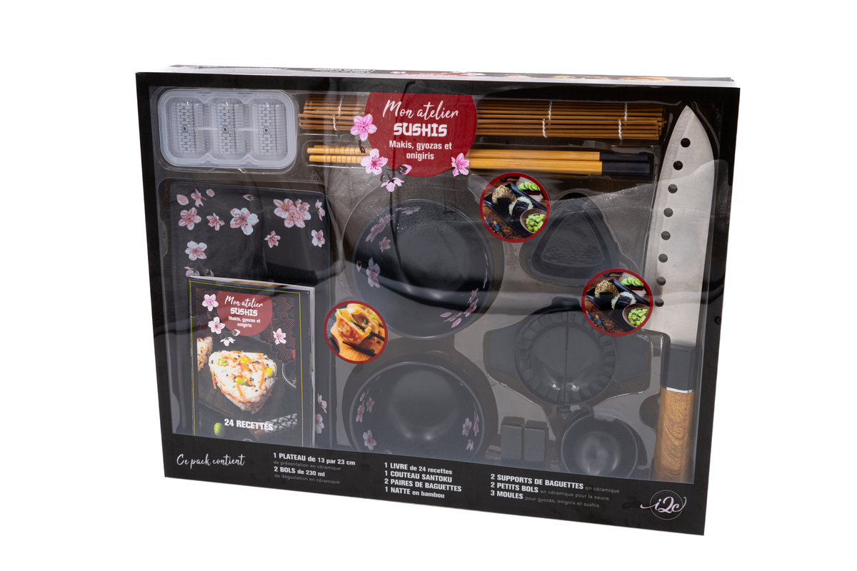 Coffret Mon atelier sushis, makis, gyozas et onigiris 2024
