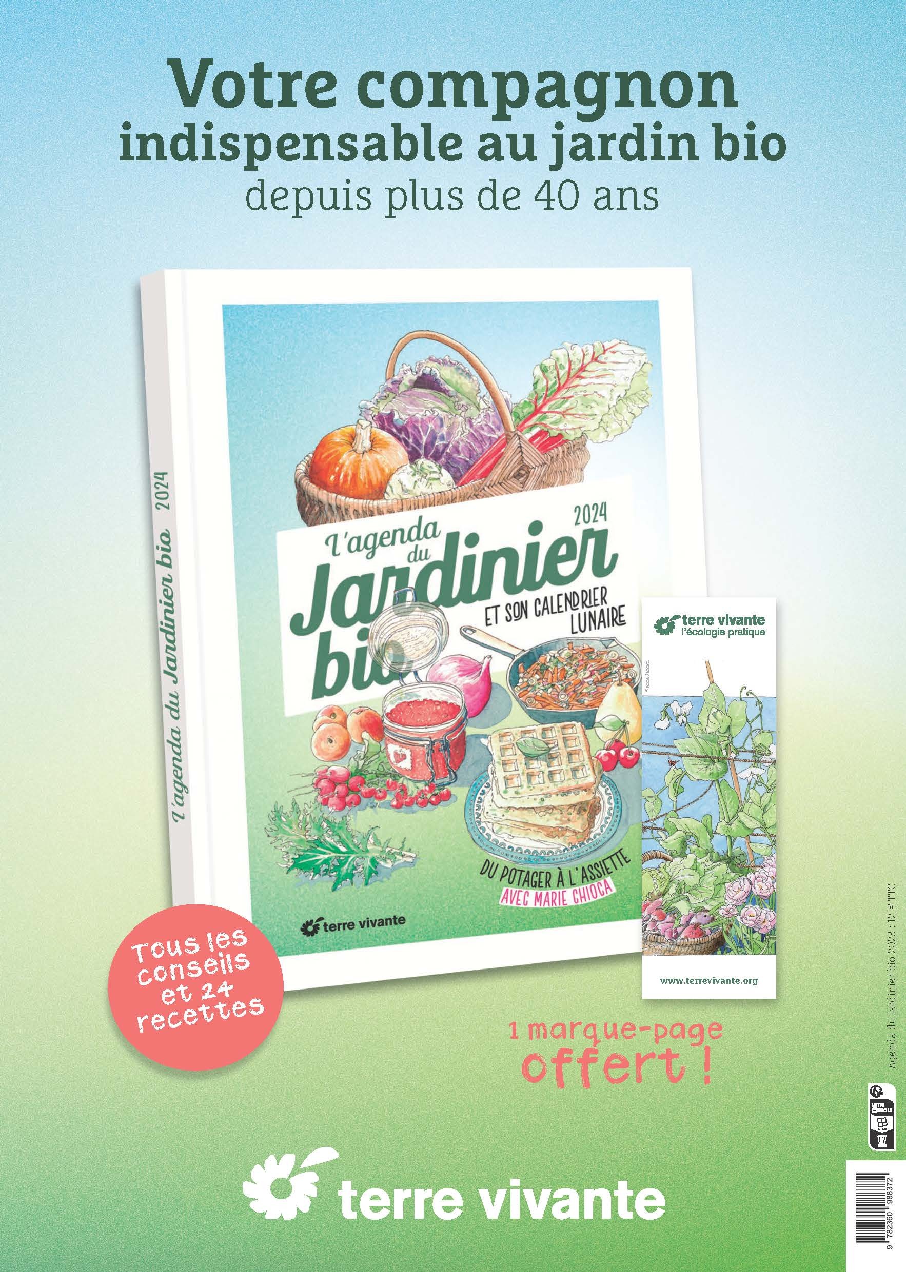 Affiche Agenda du jardinier bio 2024
