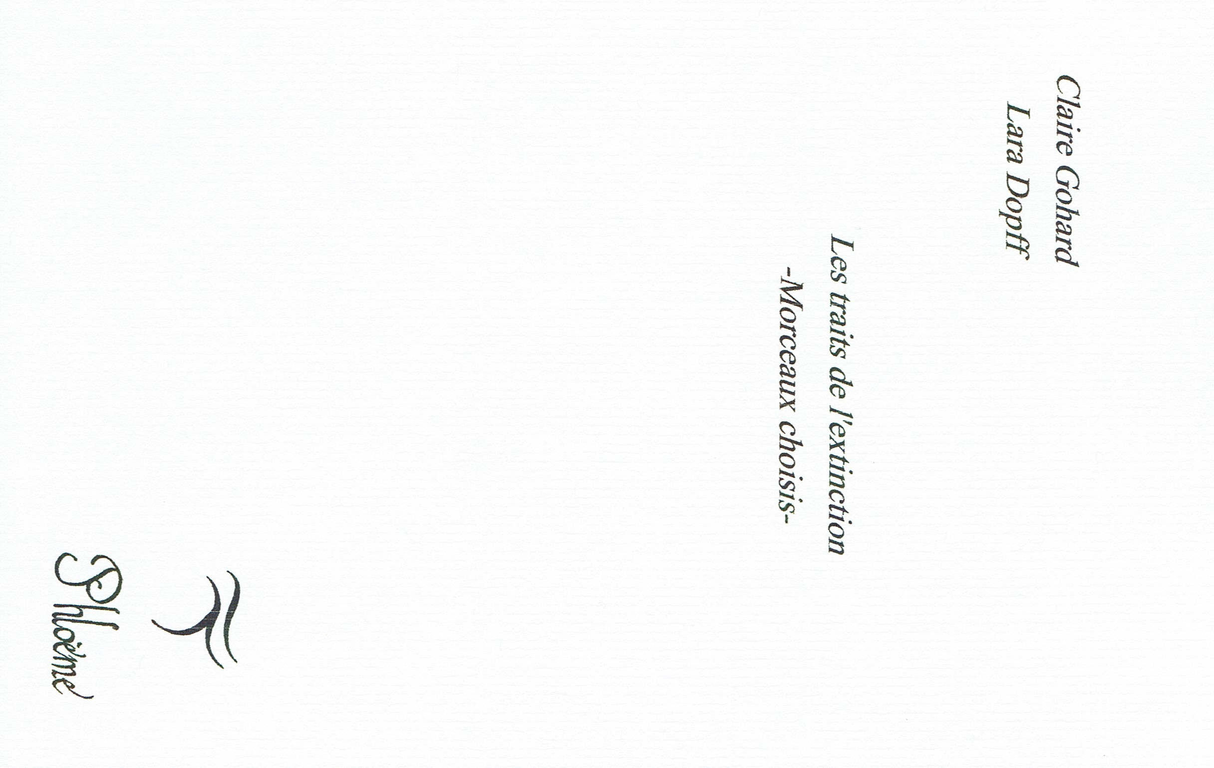 Les traits de l'extinction - morceaux choisis