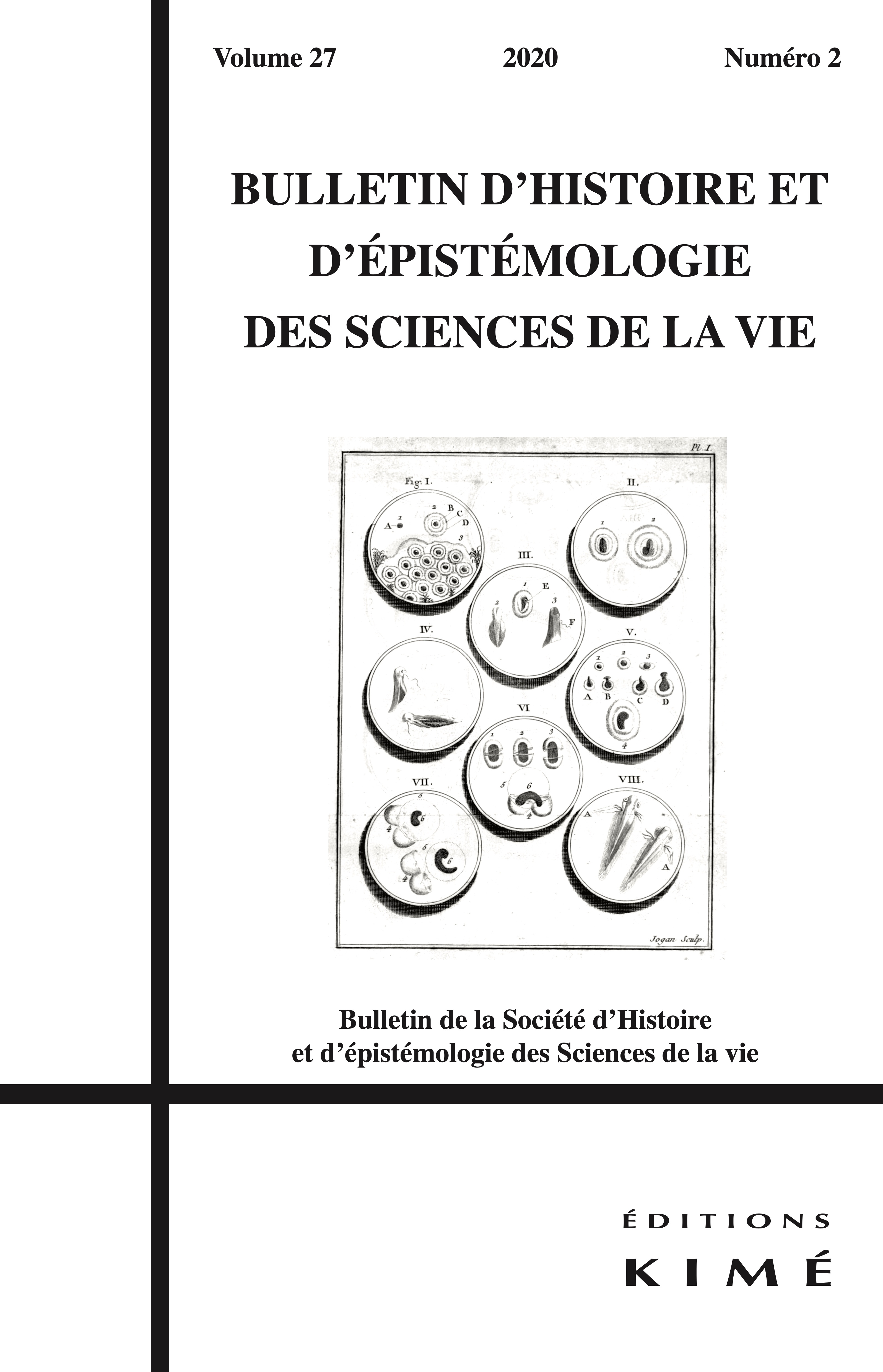 Bulletin d'histoire et d'épistémologie des sciences de la vie n°27/2