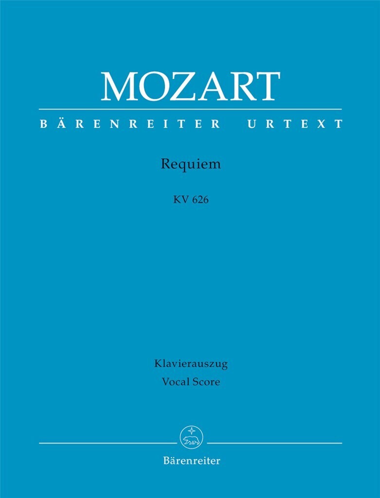WOLFGANG AMADEUS MOZART : REQUIEM K.626 - SATB & PIANO - CHANT ET REDUCTION DE PIANO
