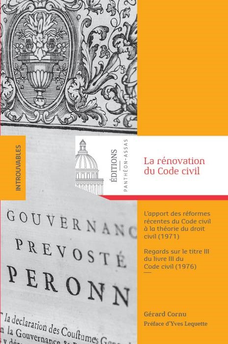 LA RENOVATION DU CODE CIVIL