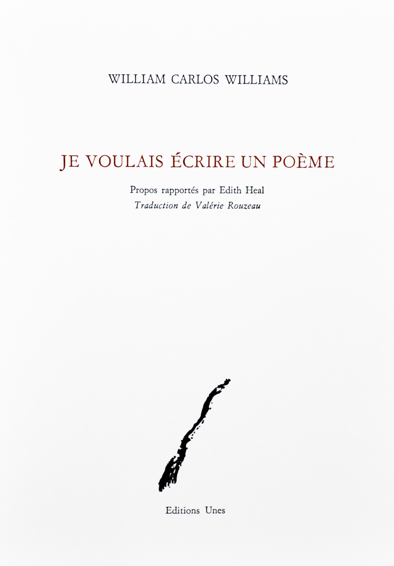 Je voulais écrire un poème