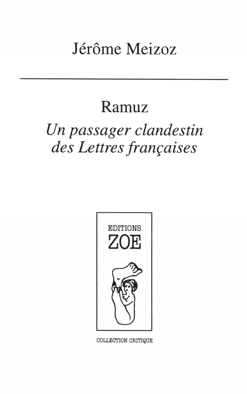 Ramuz, un passager clandestin des lettres francaises