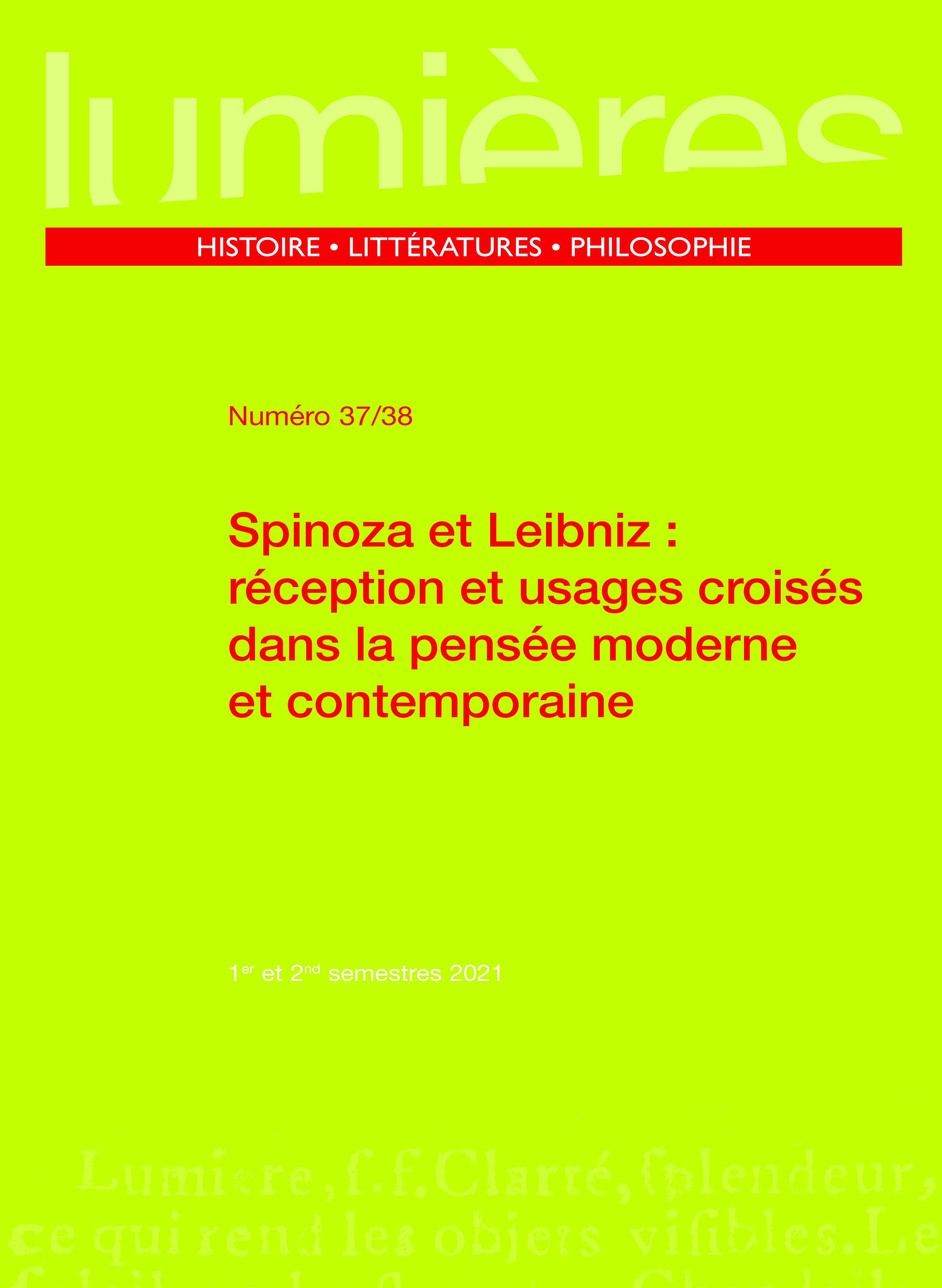 Spinoza et Leibniz : réception et usages croisés dans la pensée moderne et contemporaine