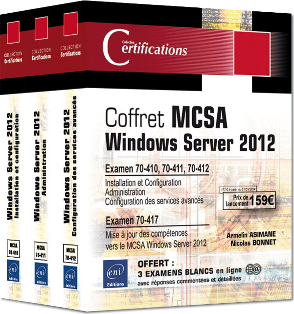 MCSA Windows Server 2012 -Coffret de 3 livres- Préparation aux examens 70-410, 70-411, 70-412,70-417