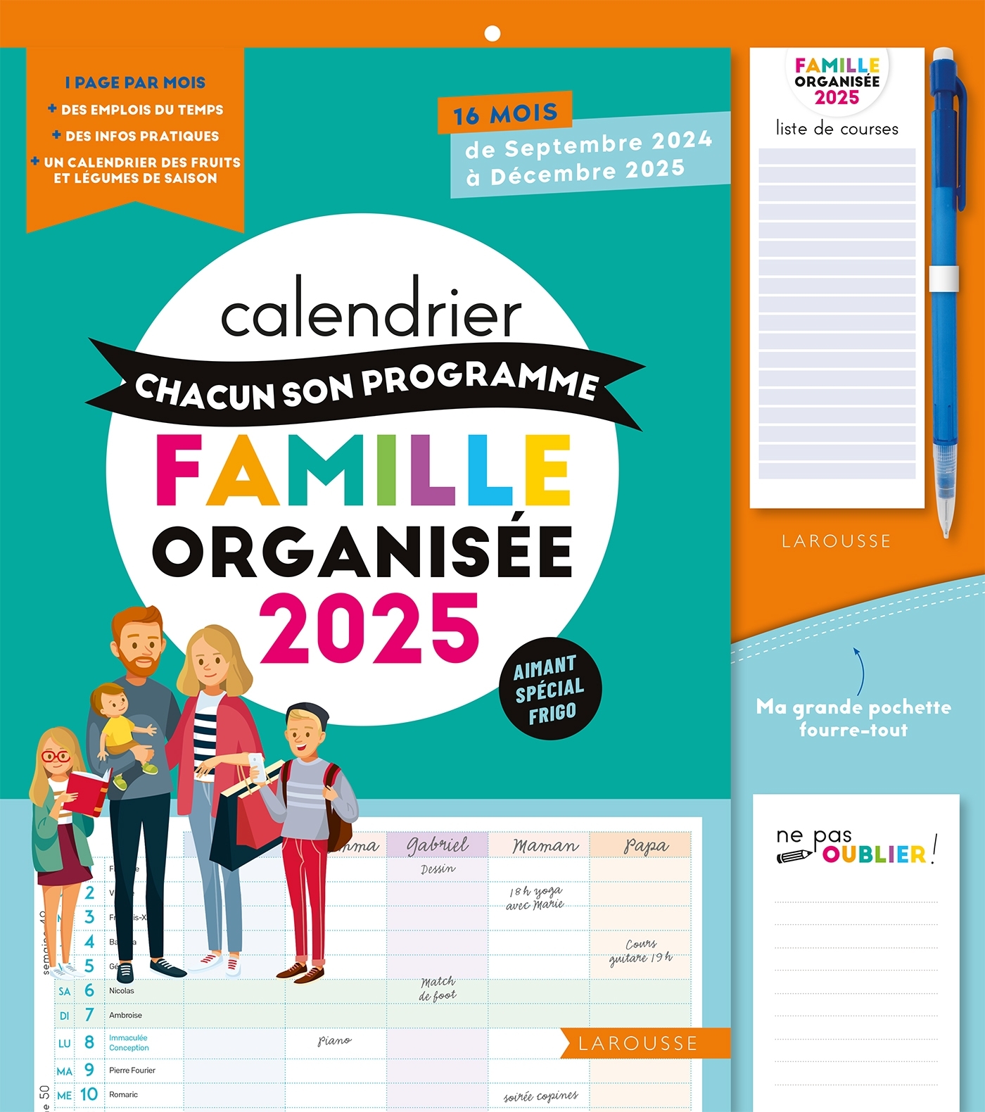 Calendrier Chacun son programme Famille organisée 2025