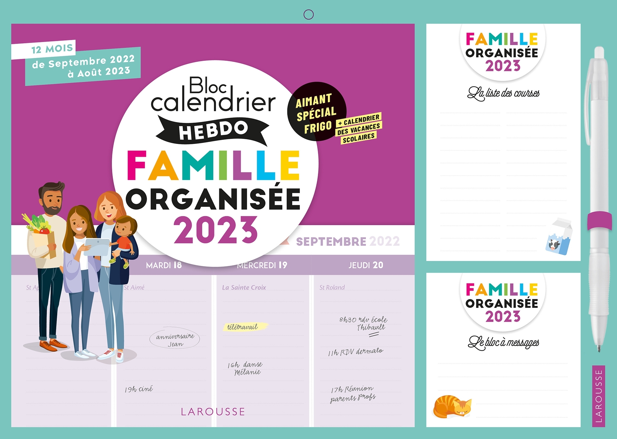 Le petit calendrier hebdo de la famille organisée 2022 - 2023