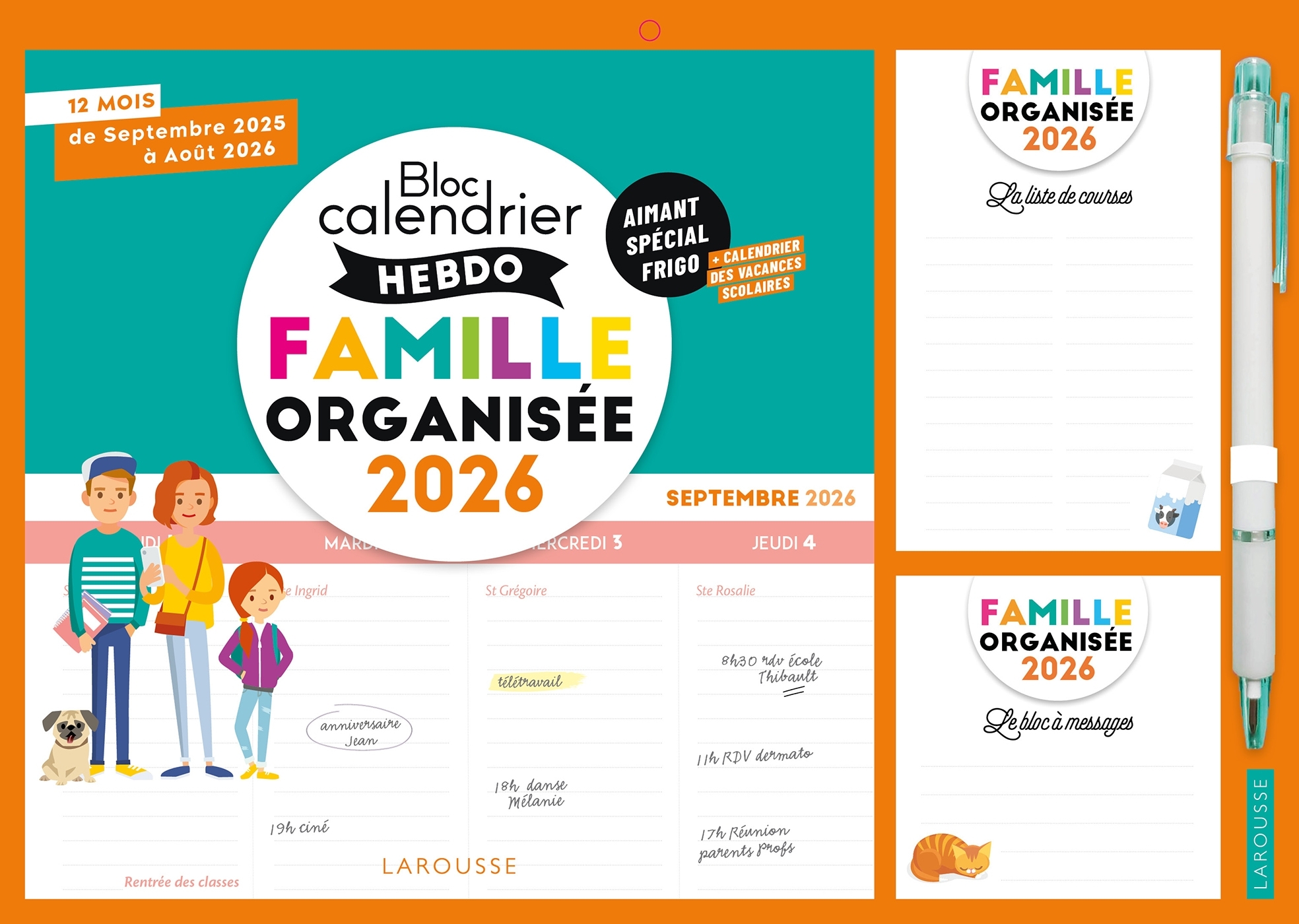 Le petit calendrier hebdo de la famille organisée 2026