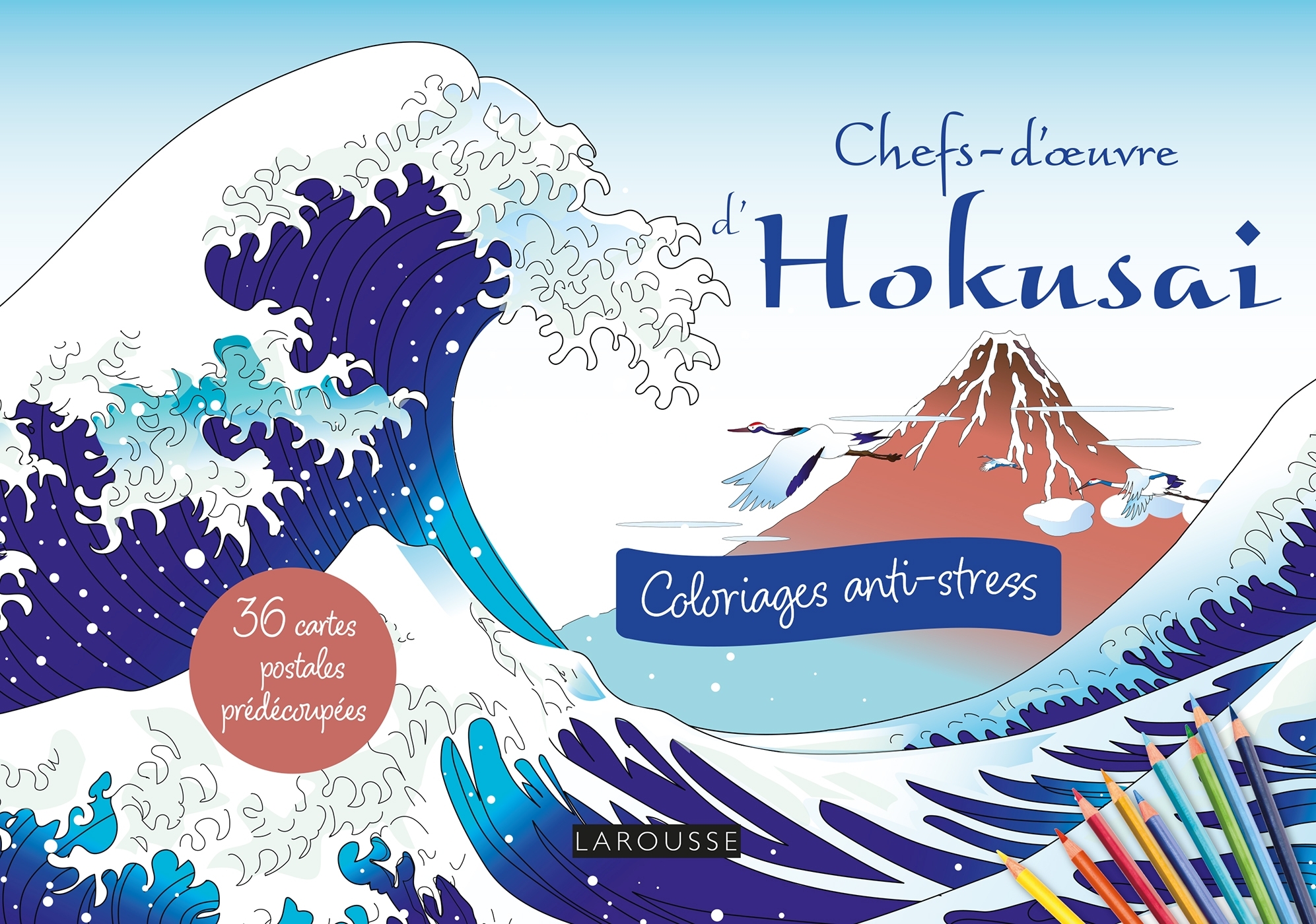 Cartes postales à colorier : Chefs-d'oeuvre d'Hokusai