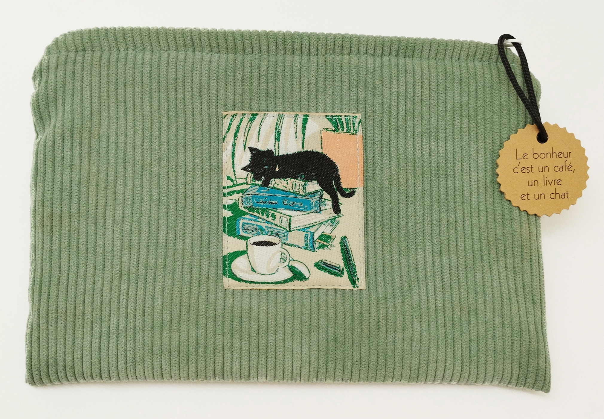 Pochette Le bonheur c'est un café, un livre et un chat