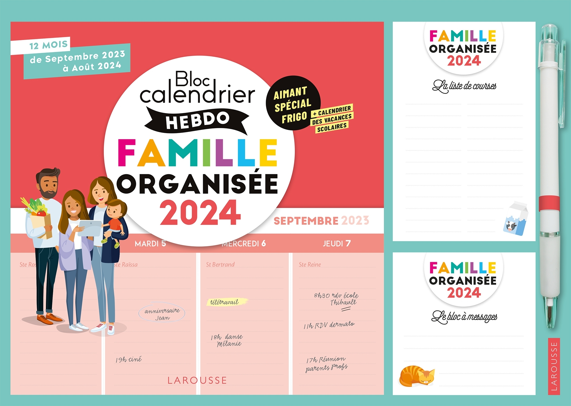 Le petit calendrier hebdo de la famille organisée 2023 - 2024