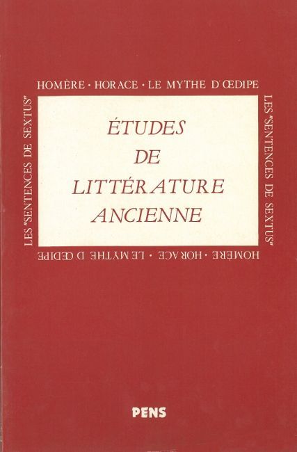 Etudes de Littérature Ancienne