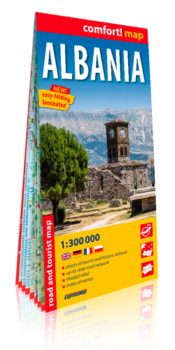 Albanie 1/300.000 (Ang) (Carte Grand Format Laminé