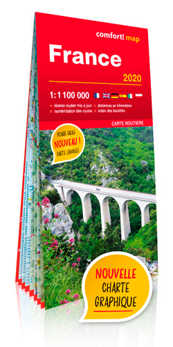 France 2020 1/1M (Carte Grand Format Laminée)